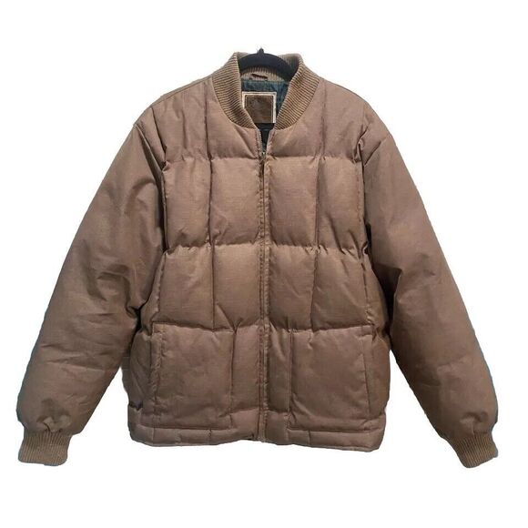 Cody James Other - Cody James Brown Quilted‎ Puffer Jacket Zip Up Band Collar Size Large Pockets